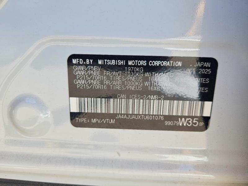 2026 Mitsubishi Rvr მანქანა იყიდება აუქციონზე, vin: JA4AJUAUXTU601076, აუქციონის ნომერი: 57737086