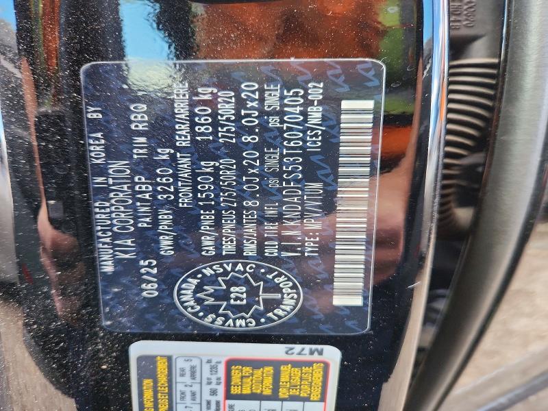 Продажа на аукционе авто 2026 Kia Ev9, vin: KNDADFS53T6070405, номер лота: 55501536