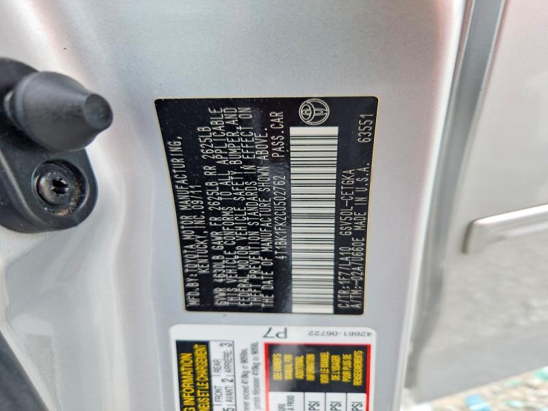 2012 Toyota Camry მანქანა იყიდება აუქციონზე, vin: 4T1BK1FK2CU502762, აუქციონის ნომერი: 57372226