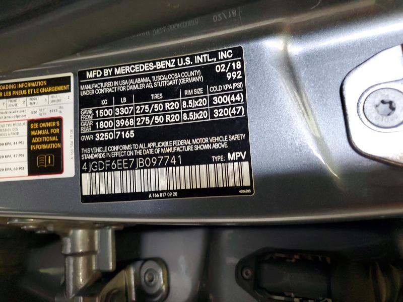 Продажа на аукционе авто 2018 Mercedes-benz Gls, vin: 4JGDF6EE7JB097741, номер лота: 58062296