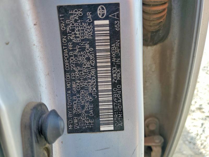55228046 :رقم المزاد ، JTDKN3DU9B1423519 vin ، 2011 Toyota Prius مزاد بيع