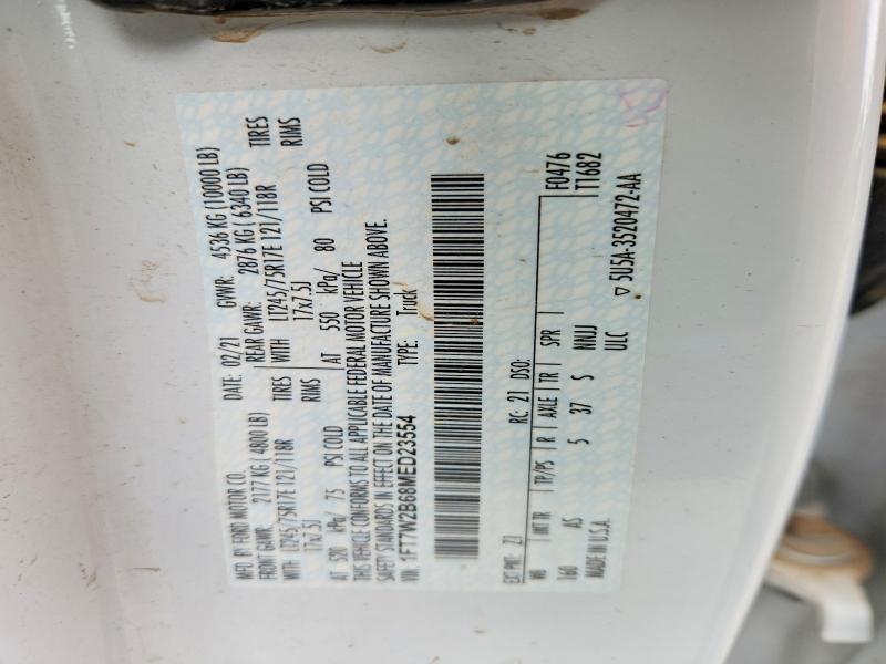Продажа на аукционе авто 2021 Ford F250, vin: 1FT7W2B68MED23554, номер лота: 58817146
