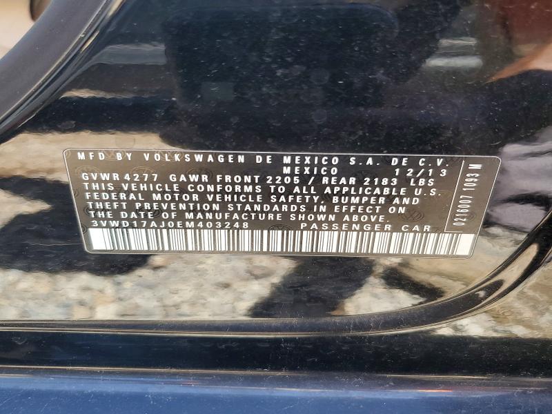 56958786 :رقم المزاد ، 3VWD17AJ0EM403248 vin ، 2014 Volkswagen Jetta مزاد بيع