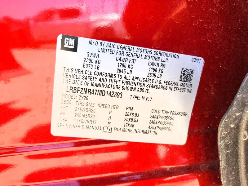 2021 Buick Envision მანქანა იყიდება აუქციონზე, vin: LRBFZNR47MD142393, აუქციონის ნომერი: 58553176