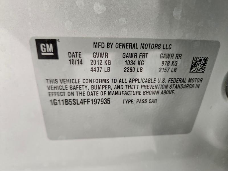 Продаж на аукціоні авто 2015 Chevrolet Malibu, vin: 1G11B5SL4FF197935, номер лоту: 57003476