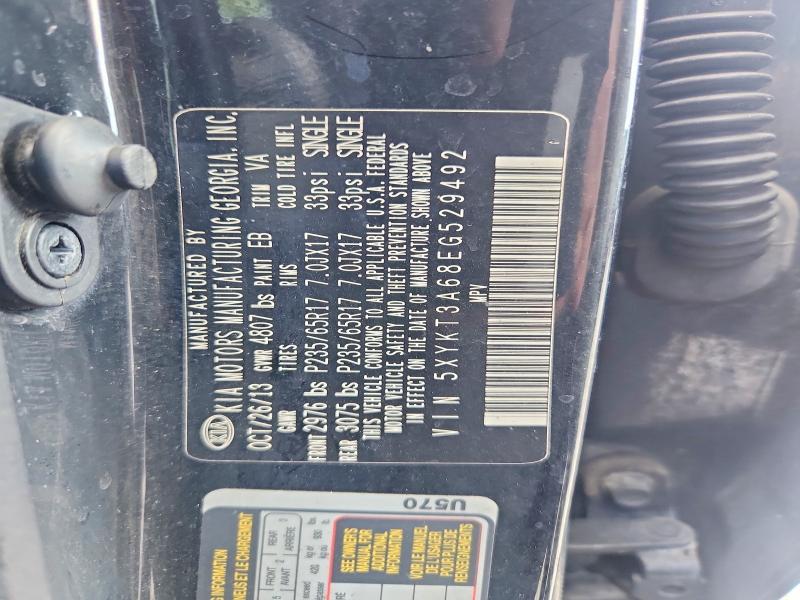 58741386 :رقم المزاد ، 5XYKT3A68EG529492 vin ، 2014 Kia Sorento مزاد بيع