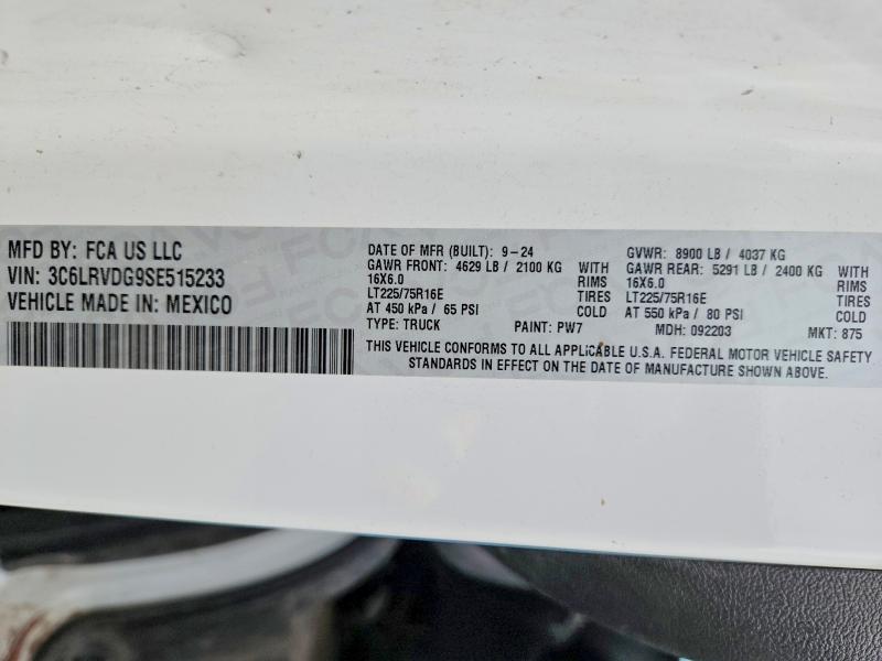 Продаж на аукціоні авто 2025 Ram Promaster 2500, vin: 3C6LRVDG9SE515233, номер лоту: 54016496