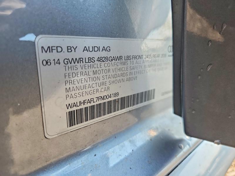 2015 Audi A4 მანქანა იყიდება აუქციონზე, vin: WAUHFAFL7FN004189, აუქციონის ნომერი: 58477996