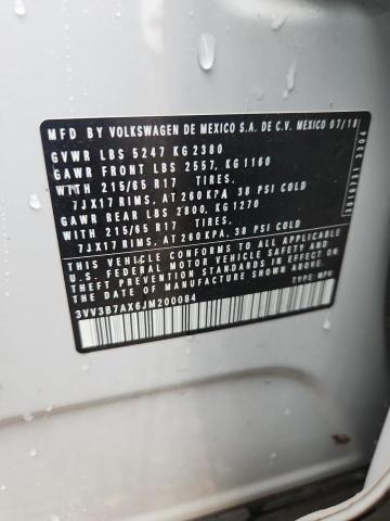57698896 :رقم المزاد ، 3VV3B7AX6JM200084 vin ، 2018 Volkswagen Tiguan مزاد بيع