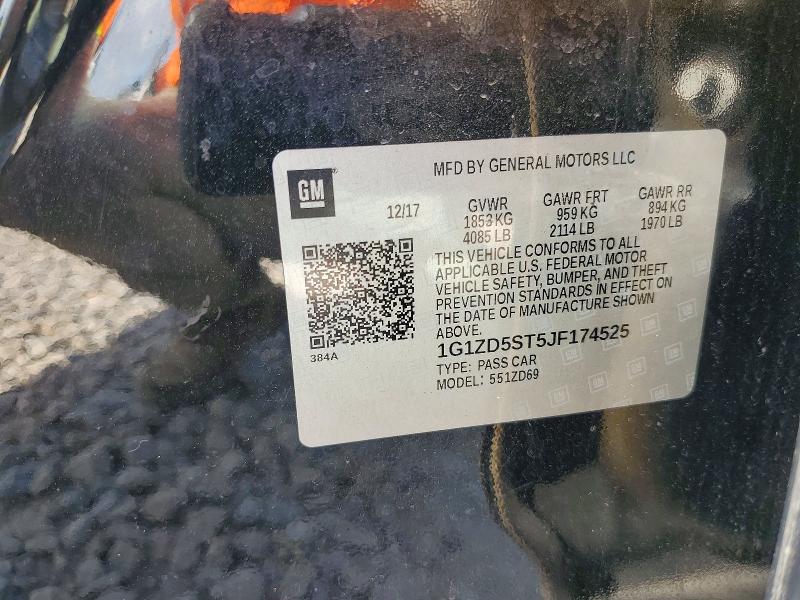 2018 Chevrolet Malibu მანქანა იყიდება აუქციონზე, vin: 1G1ZD5ST5JF174525, აუქციონის ნომერი: 57225306