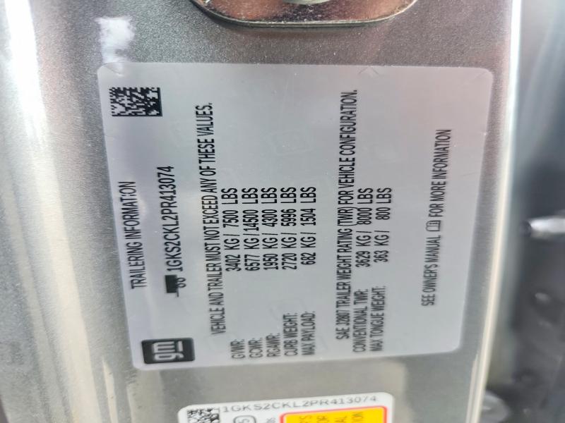 57893476 :رقم المزاد ، 1GKS2CKL2PR413074 vin ، 2023 Gmc Yukon مزاد بيع