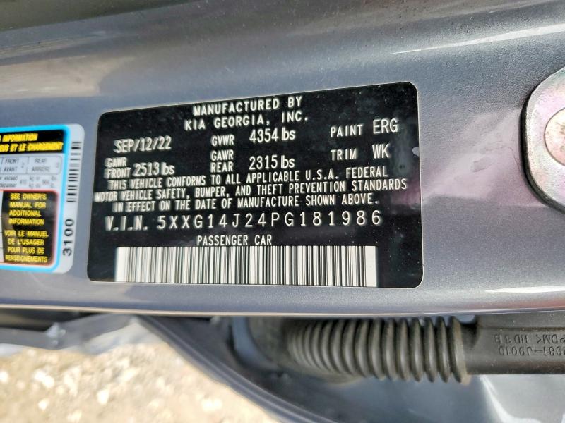 Auction sale of the 2023 Kia K5, vin: 5XXG14J24PG181986, lot number: 59163536