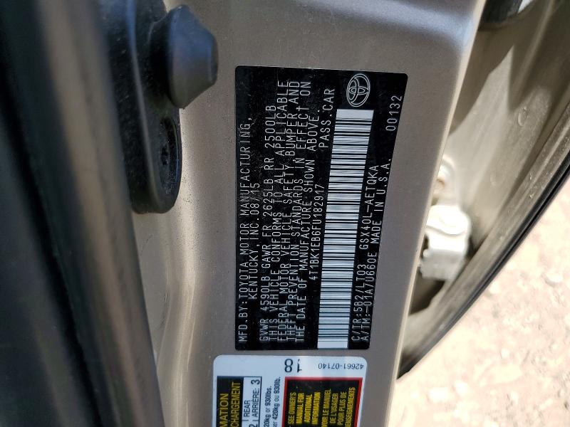 2015 Toyota Avalon მანქანა იყიდება აუქციონზე, vin: 4T1BK1EB6FU182917, აუქციონის ნომერი: 59304406