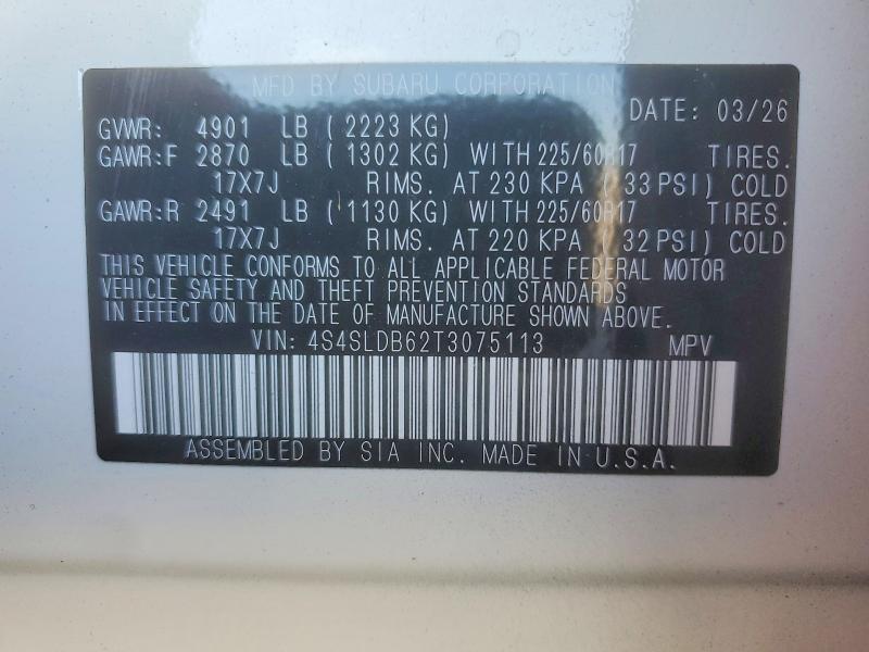 Aukcja sprzedaży 2026 Subaru Forester, vin: 4S4SLDB62T3075113, numer aukcji: 56990156