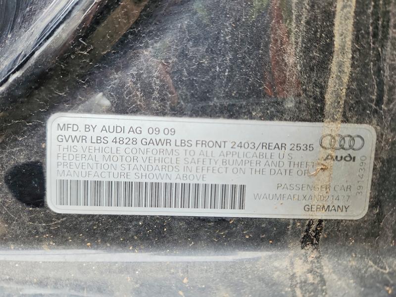 55102386 :رقم المزاد ، WAUMFAFLXAN021477 vin ، 2010 Audi A4 مزاد بيع