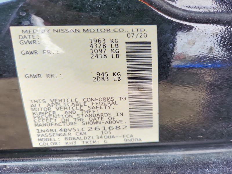 2020 Nissan Altima მანქანა იყიდება აუქციონზე, vin: 1N4BL4BV5LC261682, აუქციონის ნომერი: 56314166