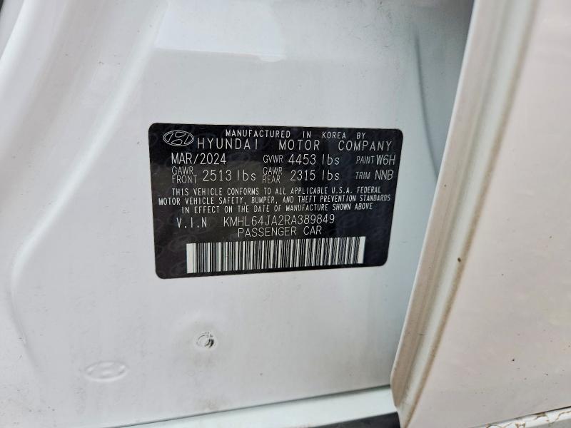 2024 Hyundai Sonata მანქანა იყიდება აუქციონზე, vin: KMHL64JA2RA389849, აუქციონის ნომერი: 55541796