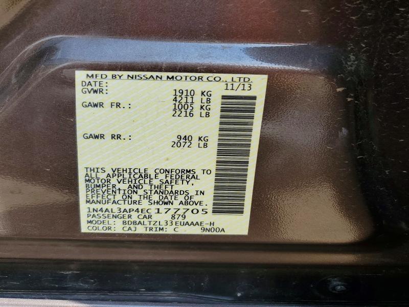 Продаж на аукціоні авто 2014 Nissan Altima, vin: 1N4AL3AP4EC177705, номер лоту: 57956086