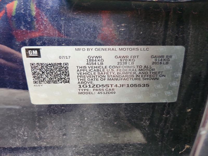 Aukcja sprzedaży 2018 Chevrolet Malibu, vin: 1G1ZD5ST4JF105535, numer aukcji: 56361956