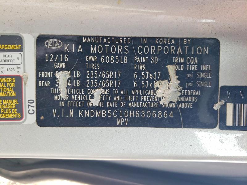 Продажа на аукционе авто 2017 Kia Sedona, vin: KNDMB5C10H6306864, номер лота: 58187396