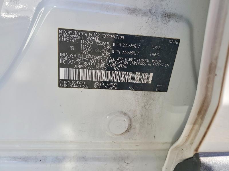 2018 Toyota Rav4 მანქანა იყიდება აუქციონზე, vin: JTMWFREV0JJ197376, აუქციონის ნომერი: 57256696