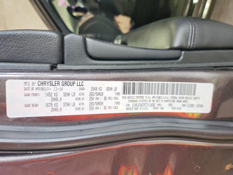 58444446 :رقم المزاد ، 1C4RJFAG7FC711656 vin ، 2015 Jeep Grand Cherokee مزاد بيع