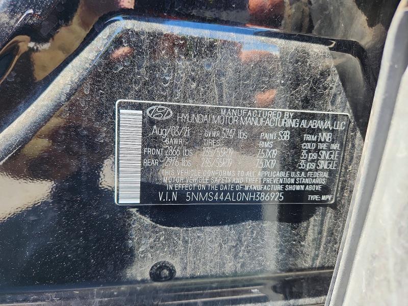 Продаж на аукціоні авто 2022 Hyundai Santa Fe, vin: 5NMS44AL0NH386925, номер лоту: 57558606
