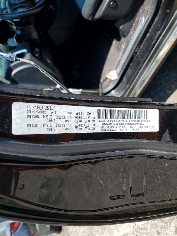 57893916 :رقم المزاد ، 1C4RDJDG9GC308690 vin ، 2016 Dodge Durango مزاد بيع