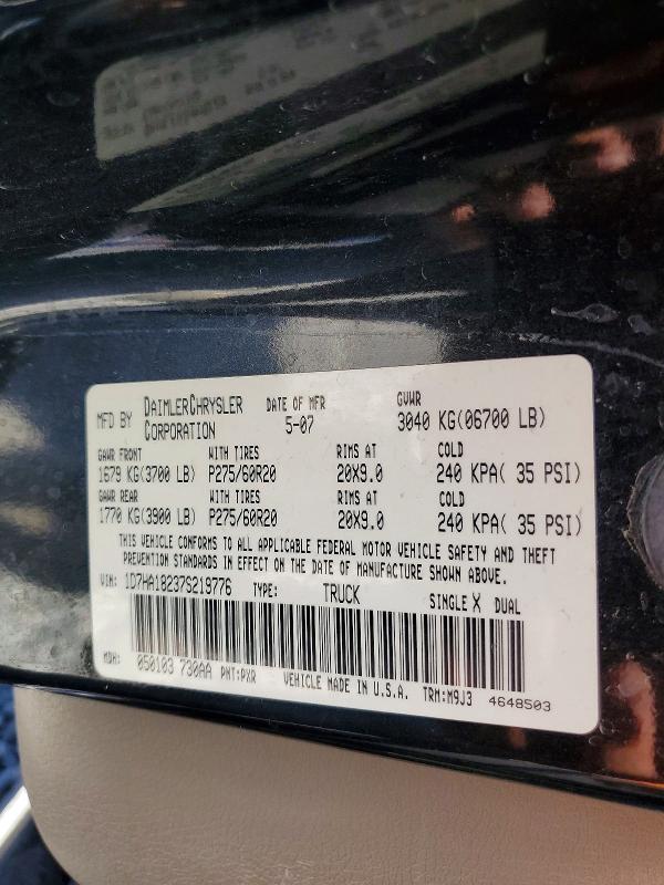 Aukcja sprzedaży 2007 Dodge 1500 Ram V, vin: 1D7HA18237S219776, numer aukcji: 55936246