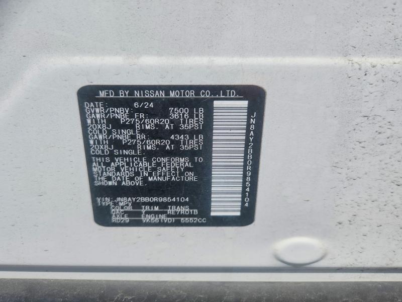 Продаж на аукціоні авто 2024 Nissan Armada, vin: JN8AY2BB0R9854104, номер лоту: 57271896