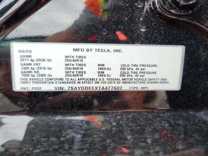 2026 Tesla Model Y მანქანა იყიდება აუქციონზე, vin: 7SAYGDEEXTA477602, აუქციონის ნომერი: 55894416