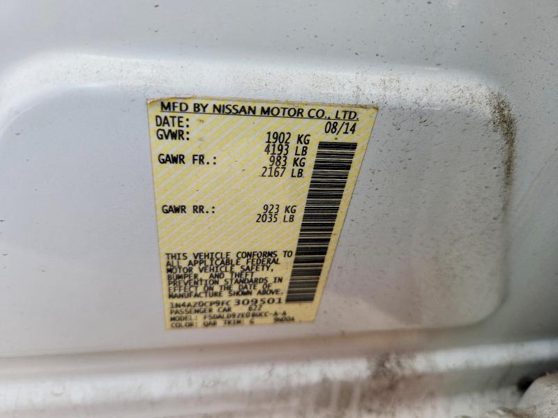 Aukcja sprzedaży 2015 Nissan Leaf, vin: 1N4AZ0CP9FC309501, numer aukcji: 59308406