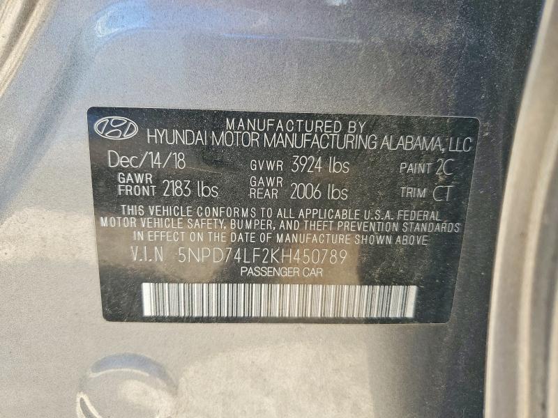 Продажа на аукционе авто 2019 Hyundai Elantra, vin: 5NPD74LF2KH450789, номер лота: 56955836