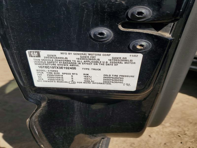 2003 Gmc New Sierra მანქანა იყიდება აუქციონზე, vin: 1GTEC19TX3E192406, აუქციონის ნომერი: 57235496