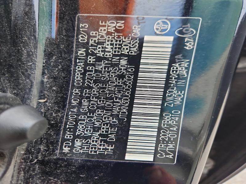 57171636 :رقم المزاد ، JTDKN3DU6D5602161 vin ، 2013 Toyota Prius مزاد بيع