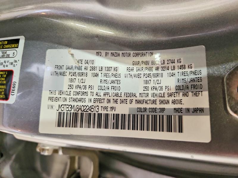 56081886 :رقم المزاد ، JM3TB3MV8A0224513 vin ، 2010 Mazda Cx-9 مزاد بيع
