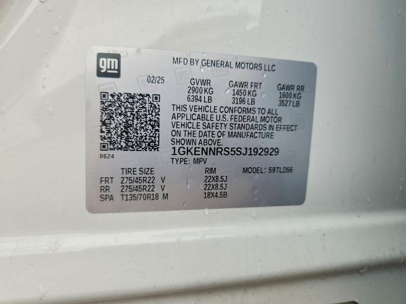 Aukcja sprzedaży 2025 Gmc Acadia, vin: 1GKENNRS5SJ192929, numer aukcji: 55768896