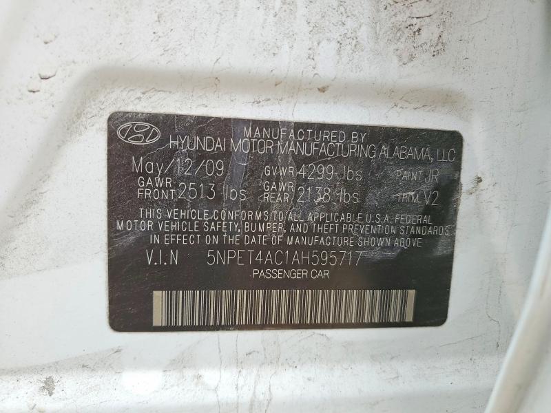Продажа на аукционе авто 2010 Hyundai Sonata, vin: 5NPET4AC1AH595717, номер лота: 57685186