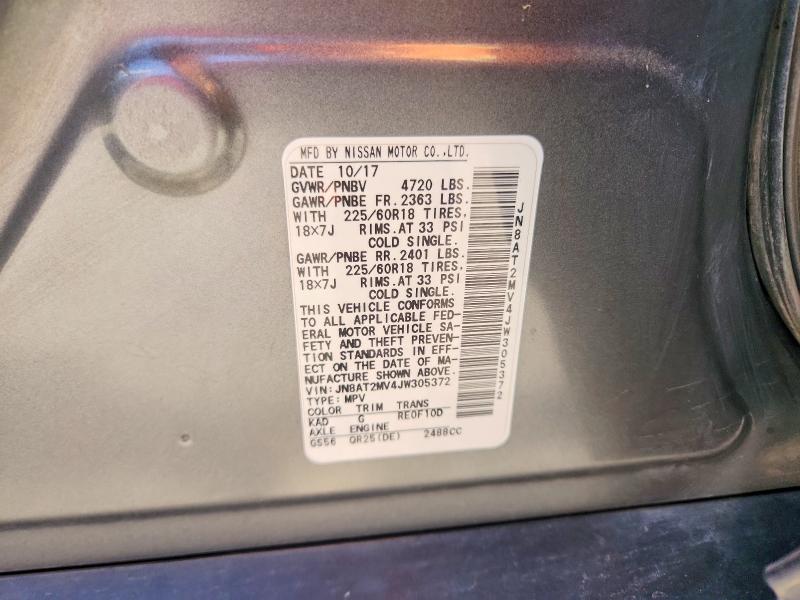56165956 :رقم المزاد ، JN8AT2MV4JW305372 vin ، 2018 Nissan Rogue مزاد بيع