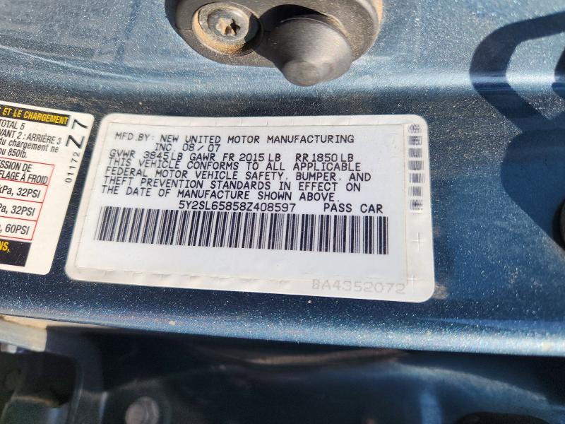2008 Pontiac Vibe მანქანა იყიდება აუქციონზე, vin: 5Y2SL65858Z408597, აუქციონის ნომერი: 55939236