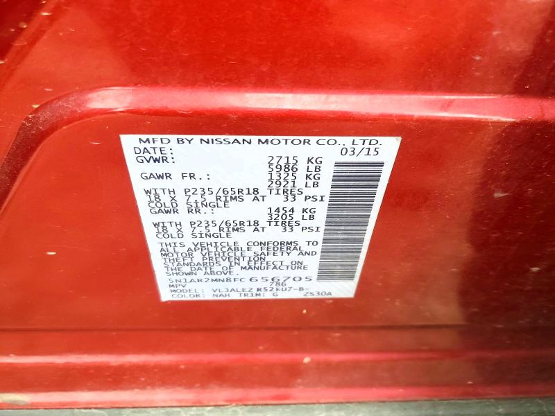 Продажа на аукционе авто 2015 Nissan Pathfinder, vin: 5N1AR2MN8FC656705, номер лота: 59013426