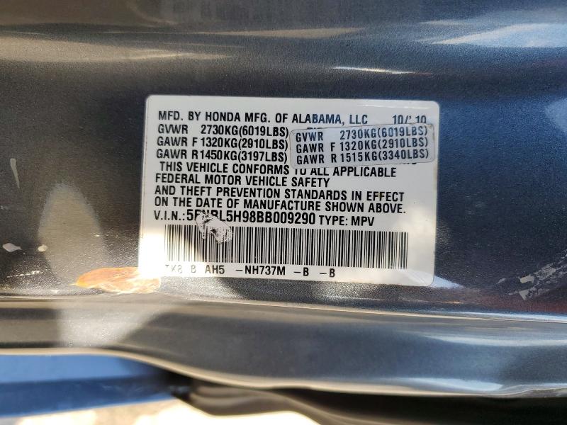 Aukcja sprzedaży 2011 Honda Odyssey, vin: 5FNRL5H98BB009290, numer aukcji: 57188236
