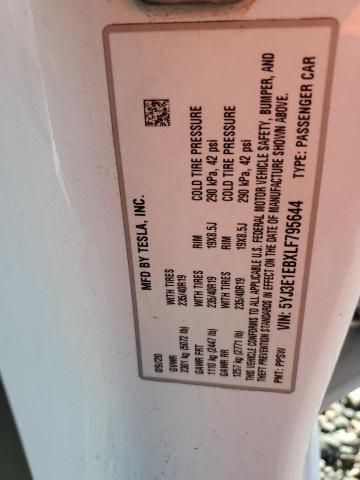 57658646 :رقم المزاد ، 5YJ3E1EBXLF795644 vin ، 2020 Tesla Model 3 مزاد بيع