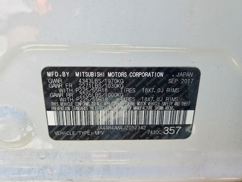 56279446 :رقم المزاد ، JA4AR4AW4JZ012342 vin ، 2018 Mitsubishi Outlander Sport مزاد بيع