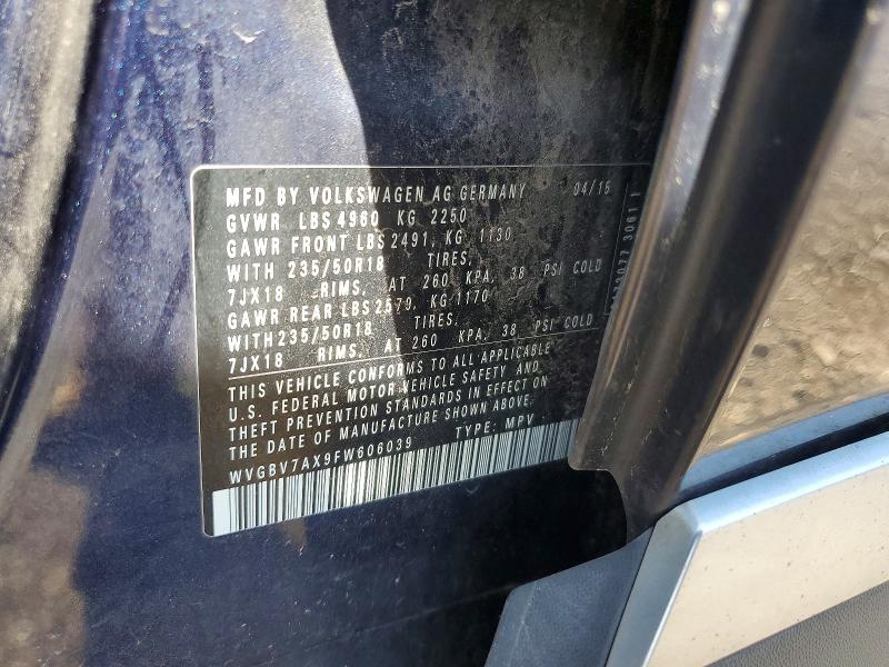 Aukcja sprzedaży 2015 Volkswagen Tiguan, vin: WVGBV7AX9FW606039, numer aukcji: 58250696
