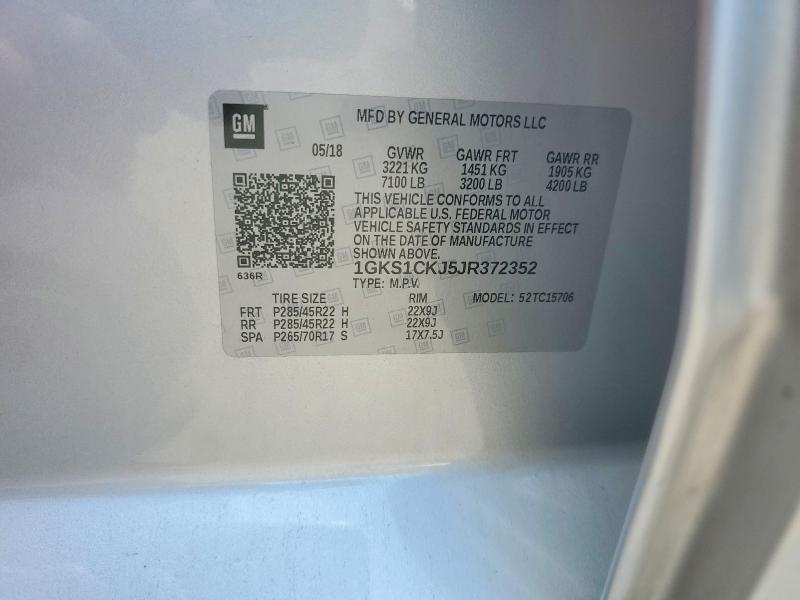 Продажа на аукционе авто 2018 Gmc Yukon, vin: 1GKS1CKJ5JR372352, номер лота: 57829436
