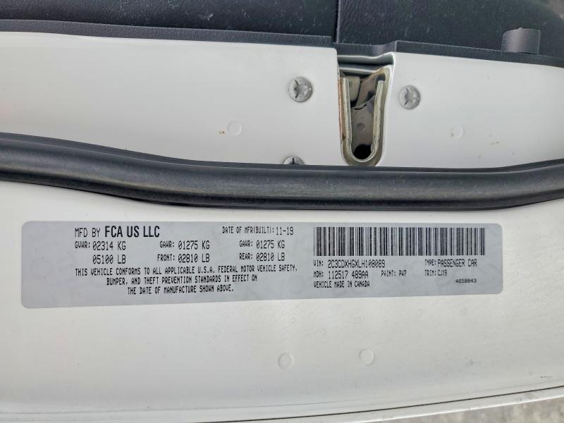 58924726 :رقم المزاد ، 2C3CDXHGXLH108089 vin ، 2020 Dodge Charger مزاد بيع