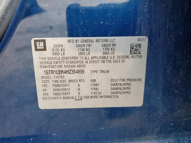 Продаж на аукціоні авто 2017 Gmc Sierra, vin: 1GTR1LEH4HZ364899, номер лоту: 85448645