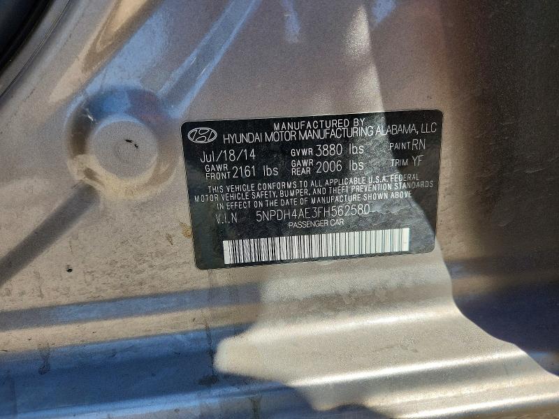 Продажа на аукционе авто 2015 Hyundai Elantra, vin: 5NPDH4AE3FH562580, номер лота: 56188846