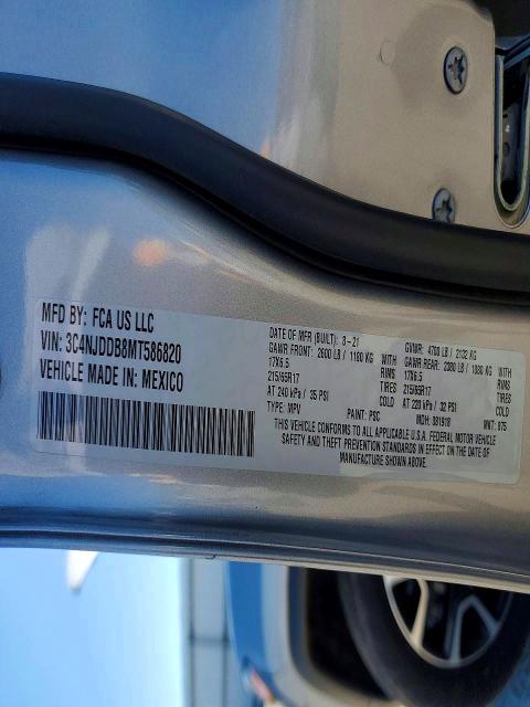 Продажа на аукционе авто 2021 Jeep Compass, vin: 3C4NJDDB8MT586820, номер лота: 55364676